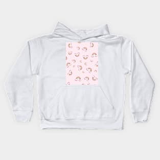 Pink Smile Rainbow and Clouds Kids Hoodie